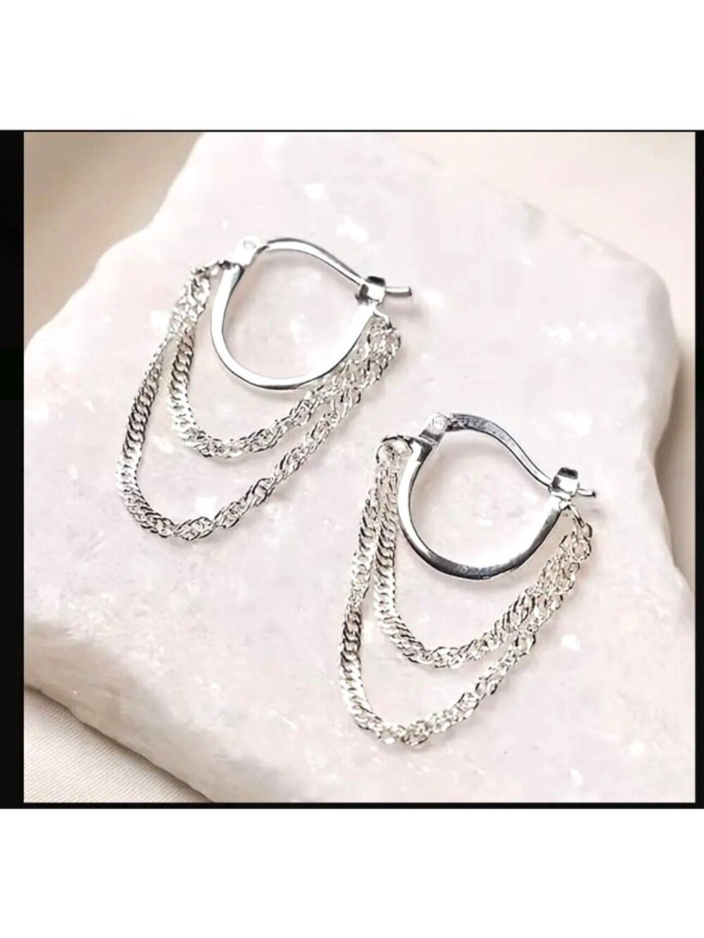 Elegant Copper Silvery Chain Earrings Dangle Movement Party Everyday Sexy